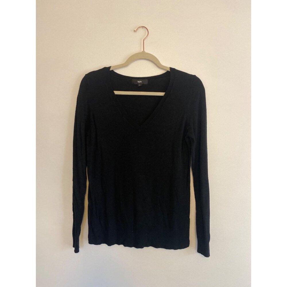 Mossimo Women’s Black V-Neck Long Sleeve Layering Sweater Size M